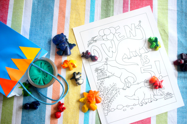 Dinosaur Fossil Birthday Party - a rainbow dino dig celebration!