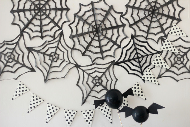 DIY Tissue Paper Spiderwebs