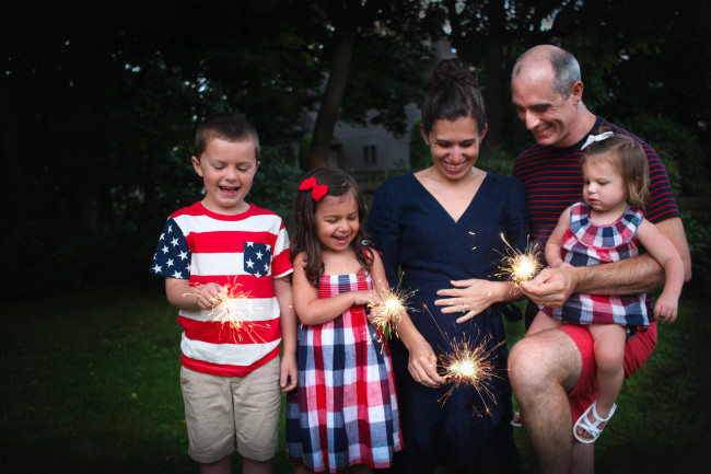 4th of July Pregnancy Announcement with Sparklers