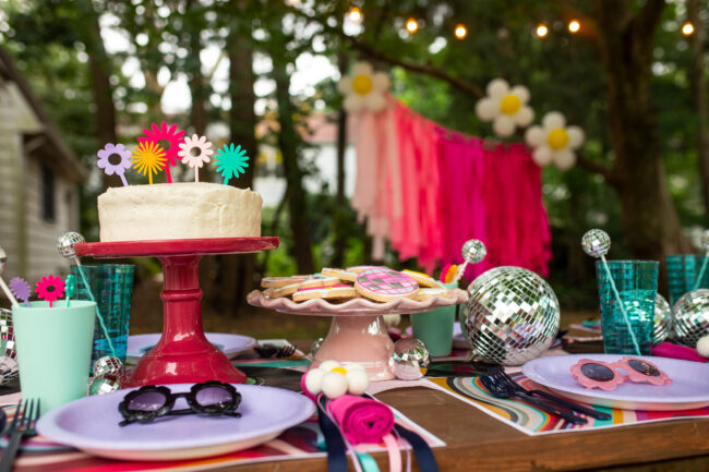 Groovy retro birthday party theme